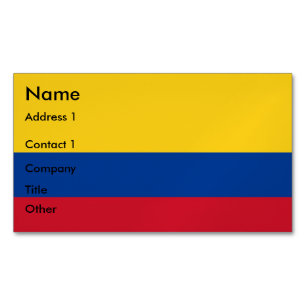 Business Card Magnet with Flag of Colombia