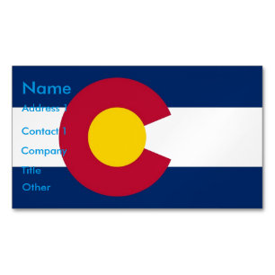 Business Card Magnet with Flag of Colorado