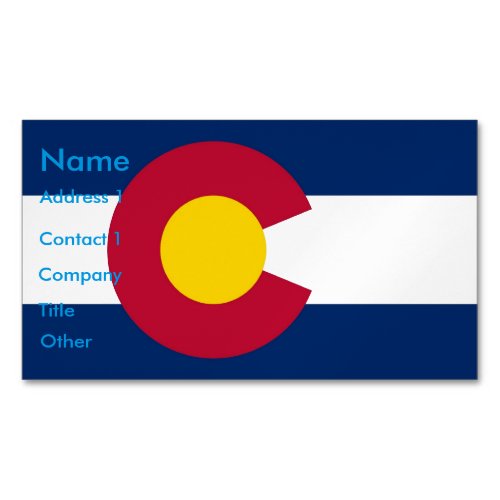 Business Card Magnet with Flag of Colorado