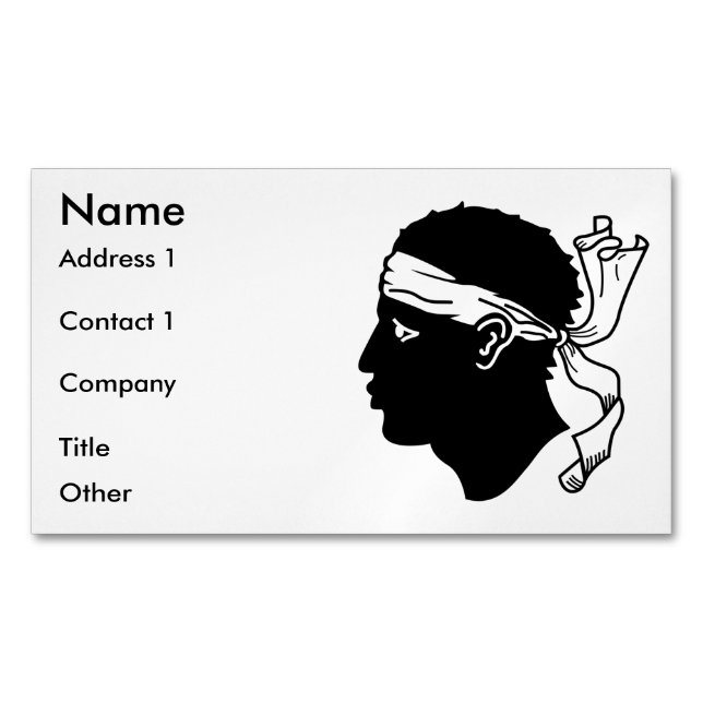 Business Card Magnet with Flag of Corsica (Front)