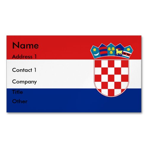 Business Card Magnet with Flag of Croatia