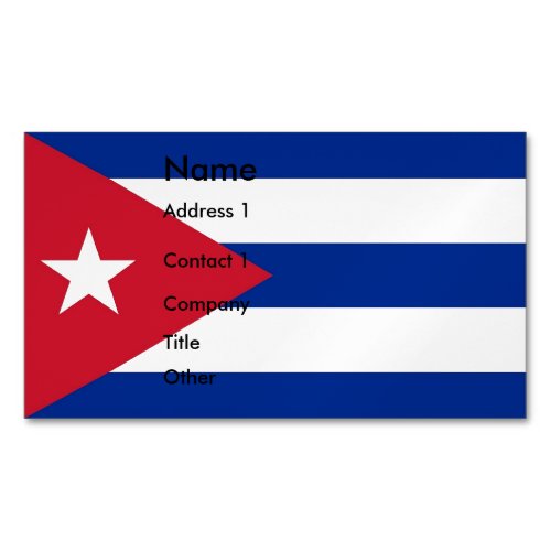 Business Card Magnet with Flag of Cuba