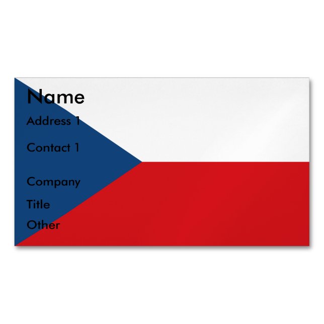 Business Card Magnet with Flag of Czechia (Front)