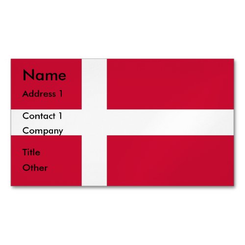 Business Card Magnet with Flag of Denmark