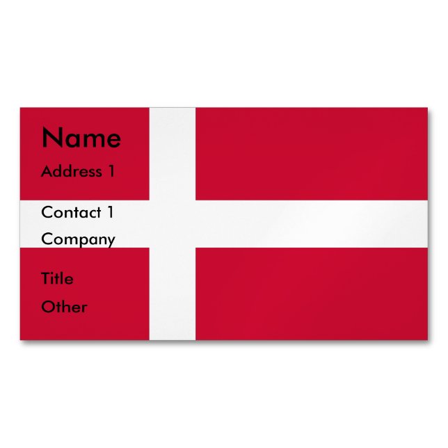Business Card Magnet with Flag of Denmark (Front)