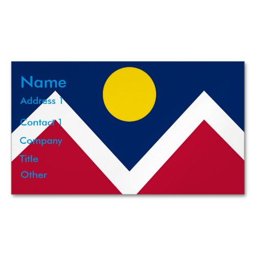 Business Card Magnet with Flag of Denver Colorado