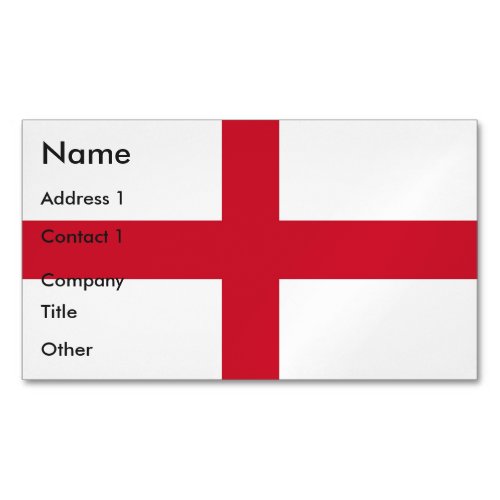 Business Card Magnet with Flag of England UK