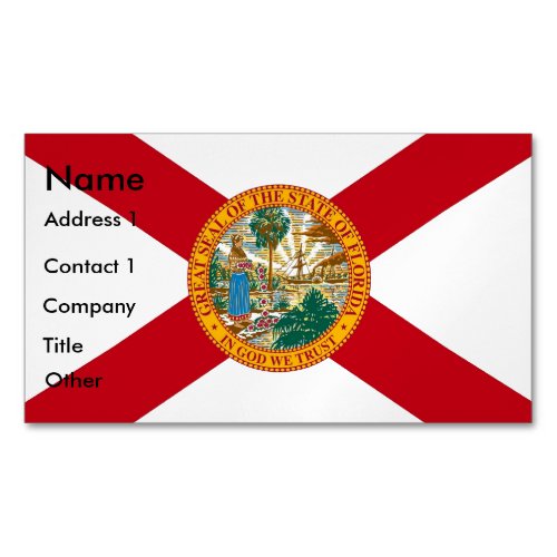 Business Card Magnet with Flag of Florida
