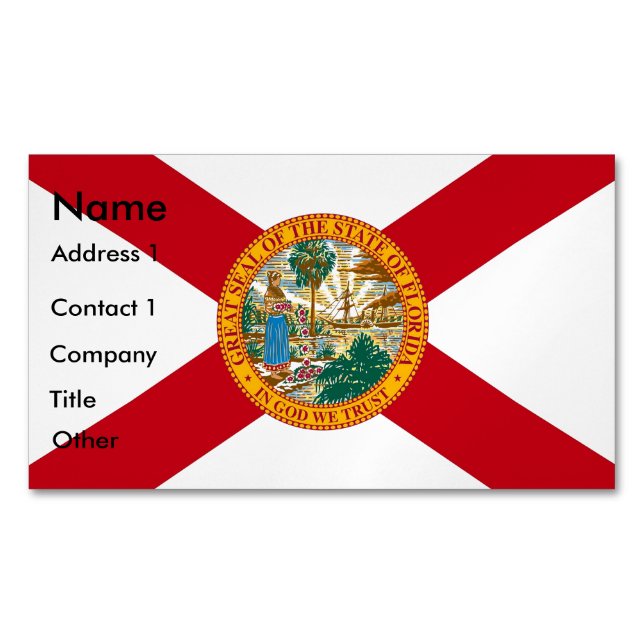 Business Card Magnet with Flag of Florida (Front)