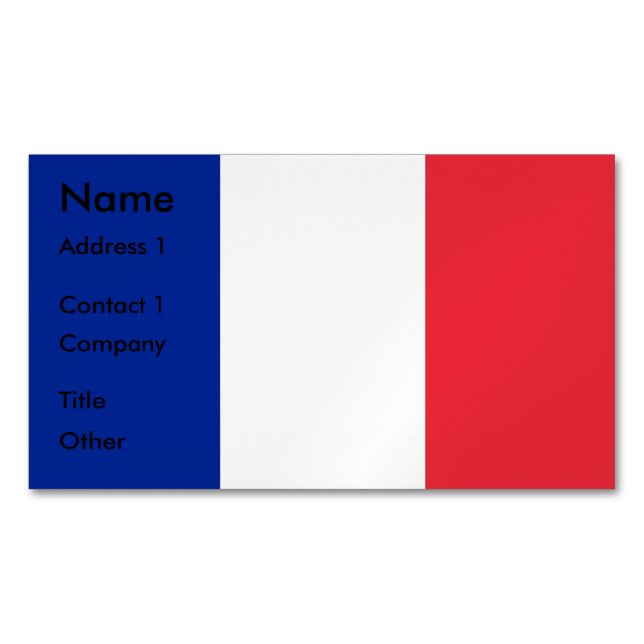 Business Card Magnet with Flag of France (Front)