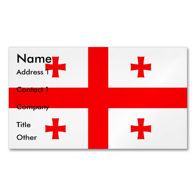 Business Card Magnet with Flag of Georgia (Front)