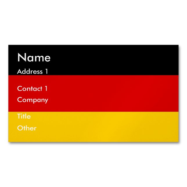 Business Card Magnet with Flag of Germany (Front)