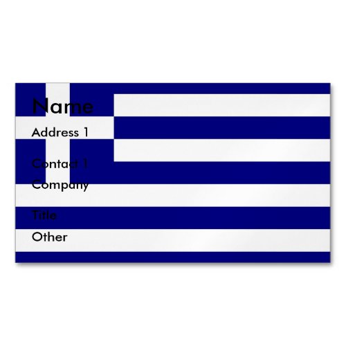 Business Card Magnet with Flag of Greece