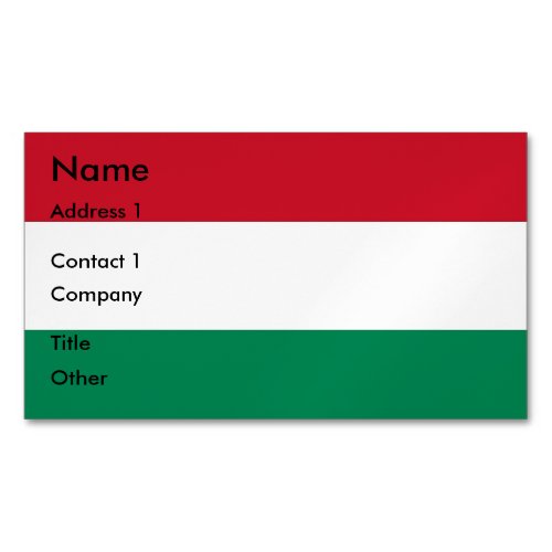 Business Card Magnet with Flag of Hungary