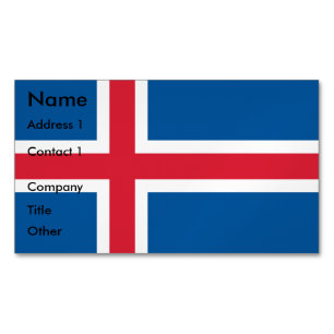 Business Card Magnet with Flag of Iceland