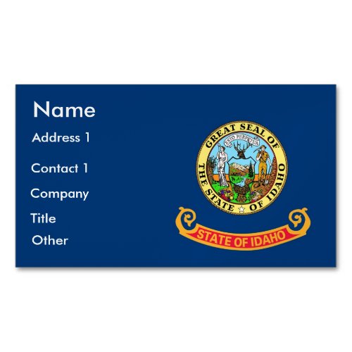 Business Card Magnet with Flag of Idaho