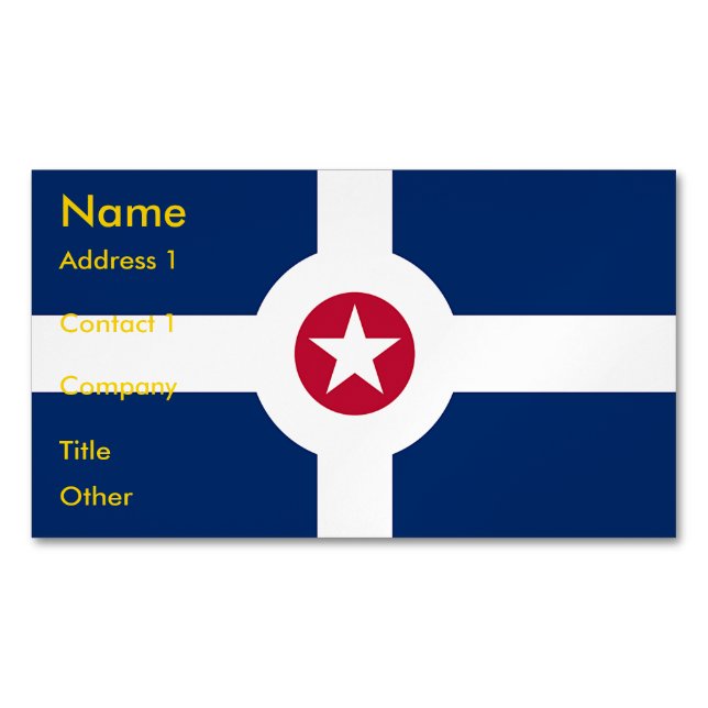 Business Card Magnet with Flag of Indianapolis (Front)