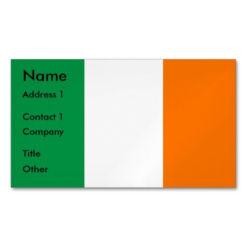 Business Card Magnet with Flag of Ireland