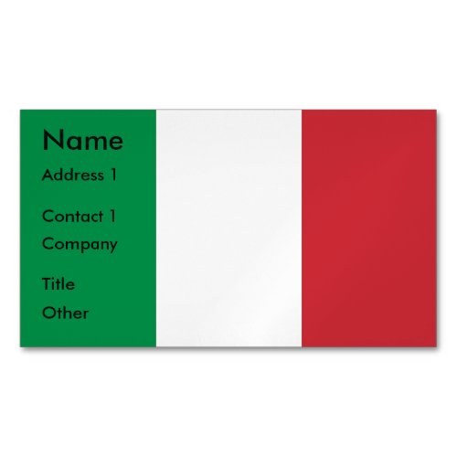 Business Card Magnet with Flag of Italy