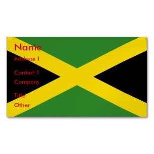 Business Card Magnet with Flag of Jamaica