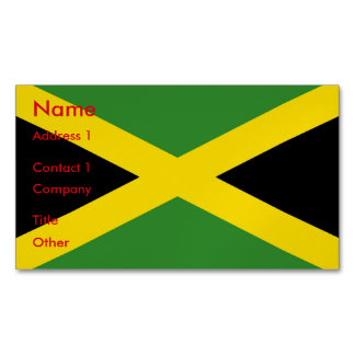 Business Card Magnet with Flag of Jamaica