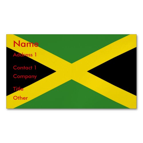 Business Card Magnet with Flag of Jamaica