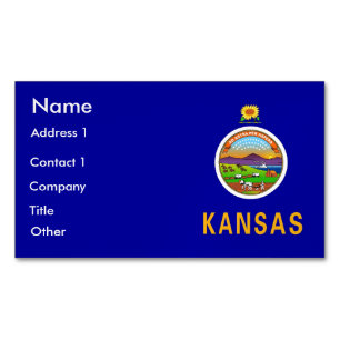 Business Card Magnet with Flag of Kansas