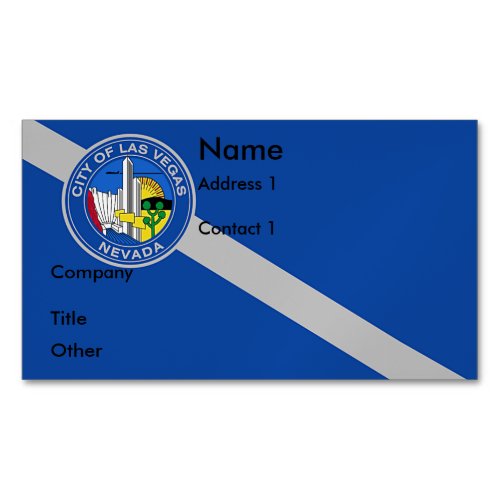 Business Card Magnet with Flag of Las Vegas USA