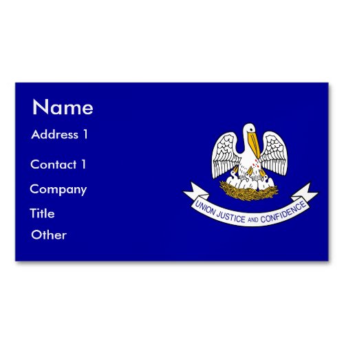 Business Card Magnet with Flag of Louisiana