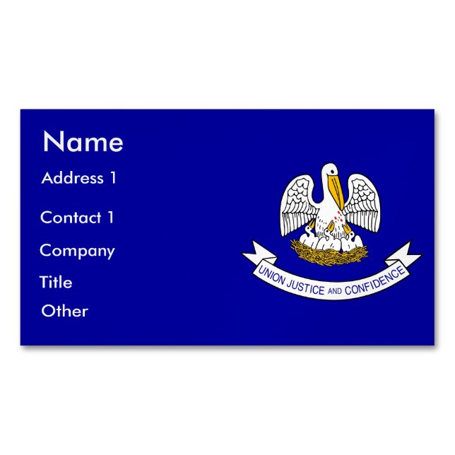 Business Card Magnet with Flag of Louisiana (Front)