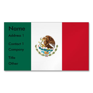 Business Card Magnet with Flag of Mexico