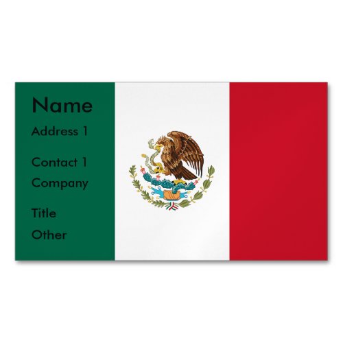 Business Card Magnet with Flag of Mexico