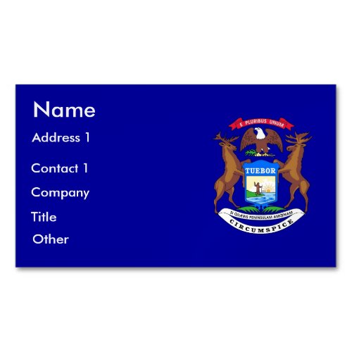 Business Card Magnet with Flag of Michigan