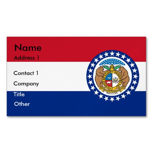 Business Card Magnet with Flag of Missouri