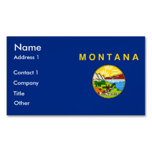 Business Card Magnet with Flag of Montana