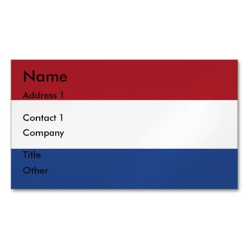 Business Card Magnet with Flag of Netherlands
