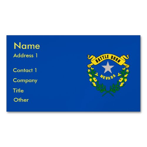 Business Card Magnet with Flag of Nevada