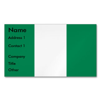 Business Card Magnet with Flag of Nigeria