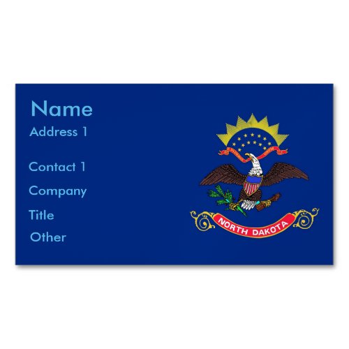 Business Card Magnet with Flag of North Dakota