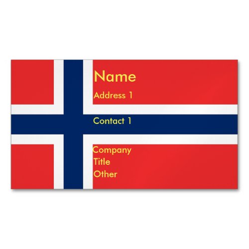 Business Card Magnet with Flag of Norway