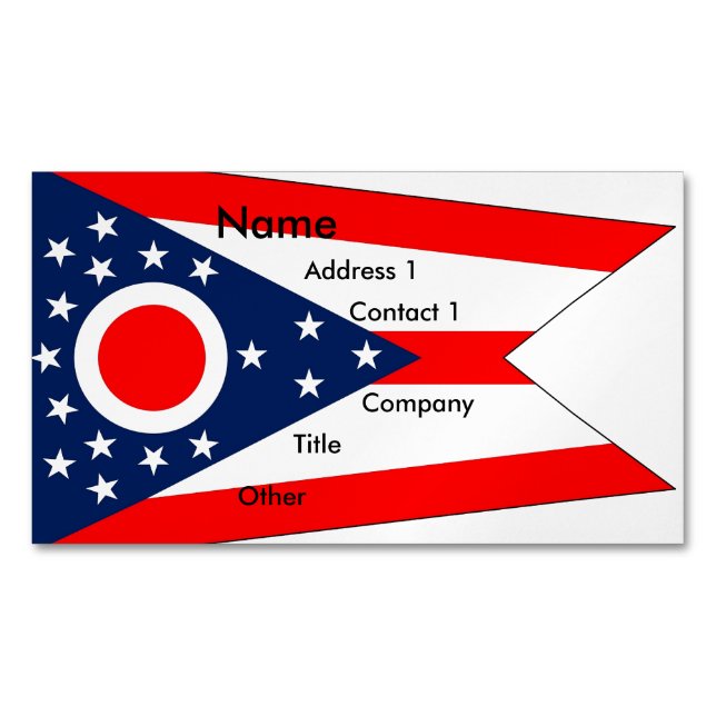 Business Card Magnet with Flag of Ohio State (Front)