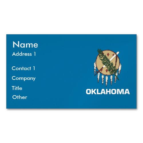 Business Card Magnet with Flag of Oklahoma