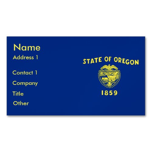 Business Card Magnet with Flag of Oregon