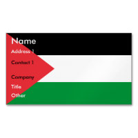 Business Card Magnet with Flag of Palestine