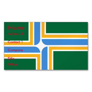 Business Card Magnet with Flag of Portland, USA