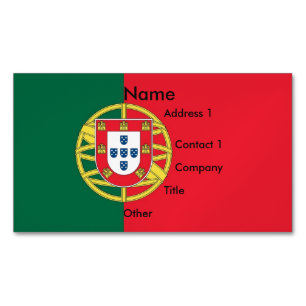 Business Card Magnet with Flag of Portugal