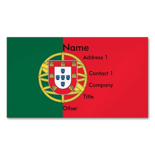 Business Card Magnet with Flag of Portugal