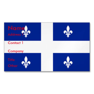 Business Card Magnet with Flag of Quebec