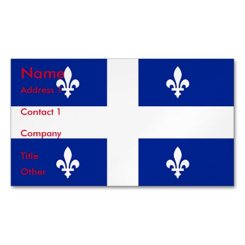 Business Card Magnet with Flag of Quebec