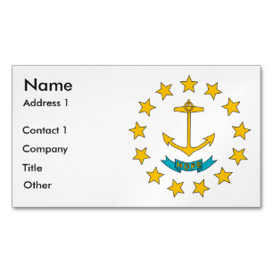 Business Card Magnet with Flag of Rhode Island